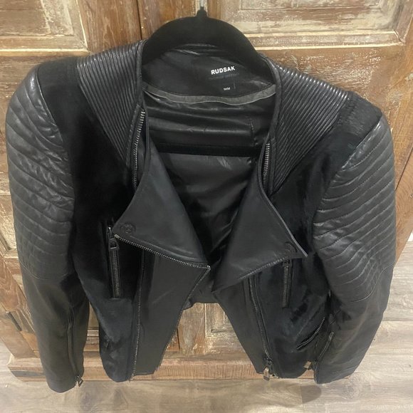 Rudsak Genuine Leather Motorcycle Style Lady Jacket - Picture 2 of 8